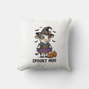 Halloween-Kuh-Shirt Süße Hexe Kalb Gravur Kunst Kissen