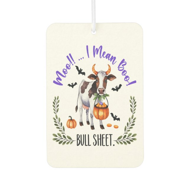 Halloween-Kuh-Stier-Blatt Autolufterfrischer (Vorderseite)