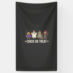 Halloween Küken oder Streich lustiges Hühnerkostüm Banner