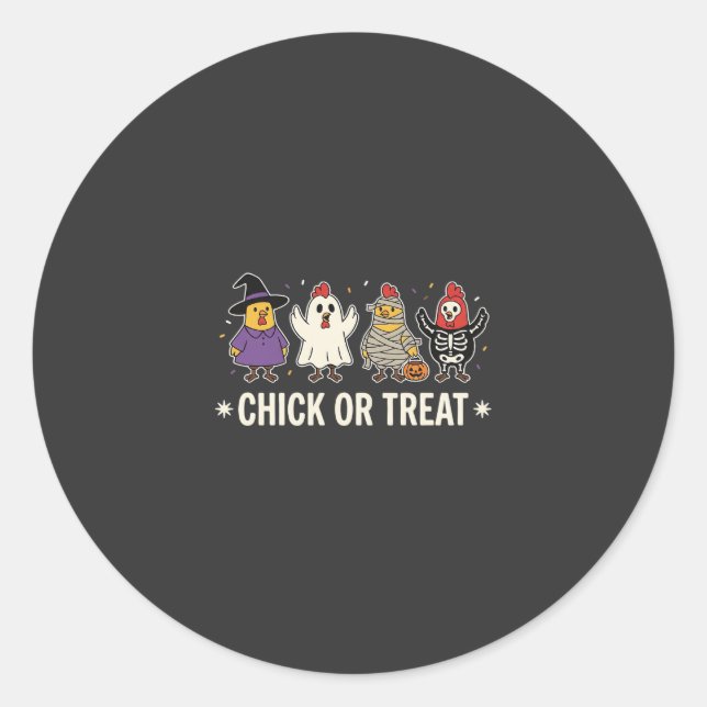 Halloween Küken oder Streich lustiges Hühnerkostüm Runder Aufkleber (Vorderseite)