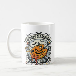 Halloween-Kunstlehrer Gruseliger Klassenraum Kaffeetasse
