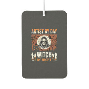 Halloween-Künstler bei Tag, Hexe bei Nacht Design Autolufterfrischer
