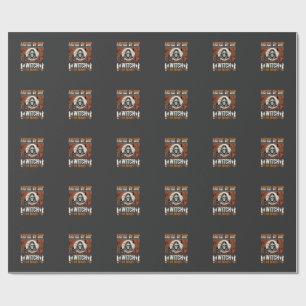 Halloween-Künstler bei Tag, Hexe bei Nacht-Design Geschenkpapier