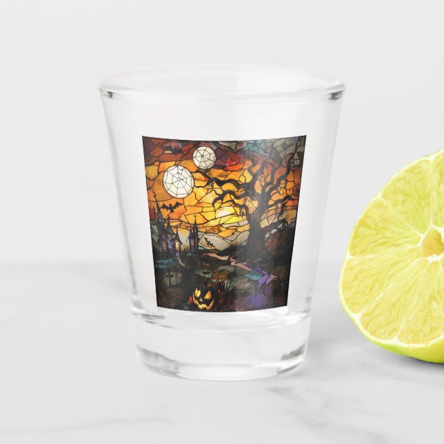 Halloween Kunstschussglas Schnapsglas (Vorderseite)
