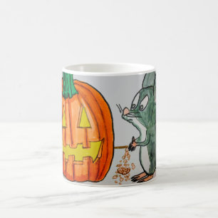HALLOWEEN-KÜRBIS ÄNGSTIGT KLEINE MAUS  KAFFEETASSE