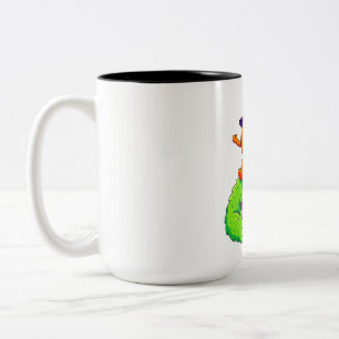 Halloween-Kürbis auf Monster-Duo Zweifarbige Tasse