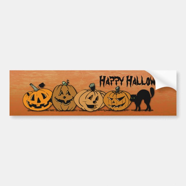Halloween-Kürbis Autoaufkleber (Vorne)