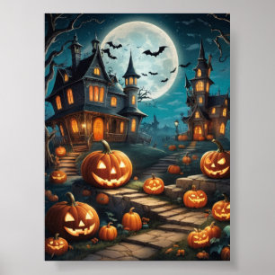 Halloween Kürbis beängstigendes Plakatdruck Poster