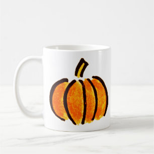 Halloween-Kürbis-Bleistiftzeichnung, Kürbisse Kaffeetasse
