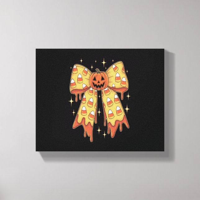 Halloween-Kürbis-Bogen Candy Corn Leinwanddruck (Vorderseite)