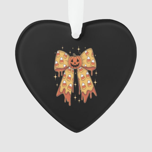 Halloween-Kürbis-Bogen Candy Corn Ornament (Vorderseite)