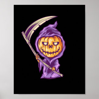 Halloween-Kürbis-Böse-Illustration Poster