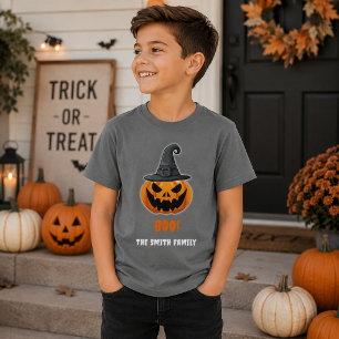 Halloween-Kürbis „BUH!“ – Personalisierter Name T-Shirt