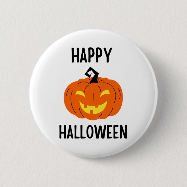 Halloween-Kürbis Button (Vorderseite)