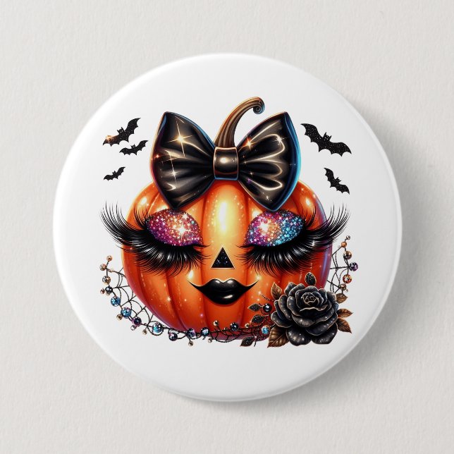 Halloween-Kürbis  Button (Vorderseite)