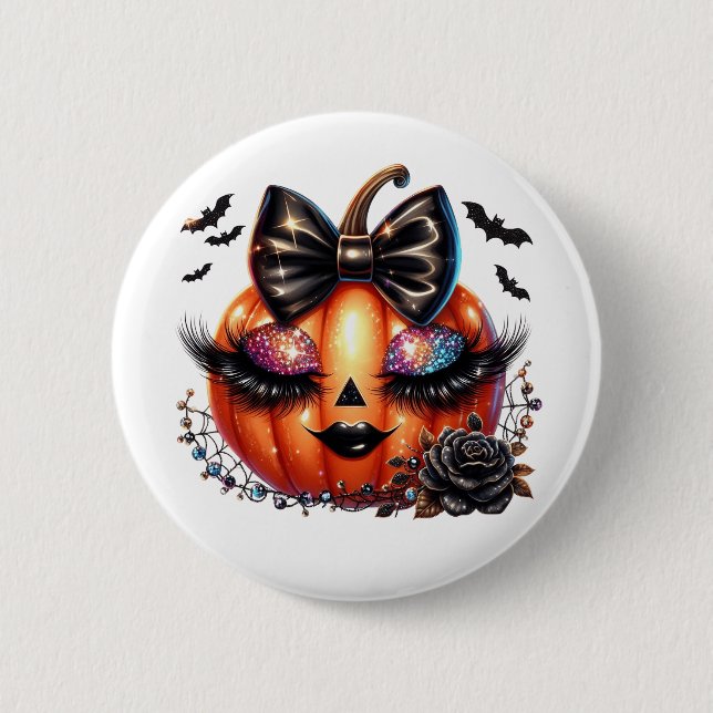 Halloween-Kürbis  Button (Vorderseite)