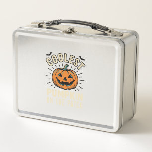 Halloween-Kürbis Coolster Auf Dem Beet Vintage_1 Metall Brotdose