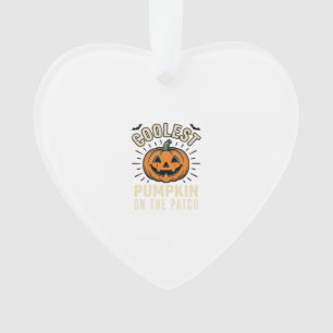 Halloween-Kürbis Coolster Auf Dem Beet Vintage_1 Ornament