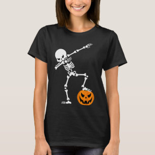 Halloween-Kürbis-Dabbing-Skelett für Männer Frauen T-Shirt