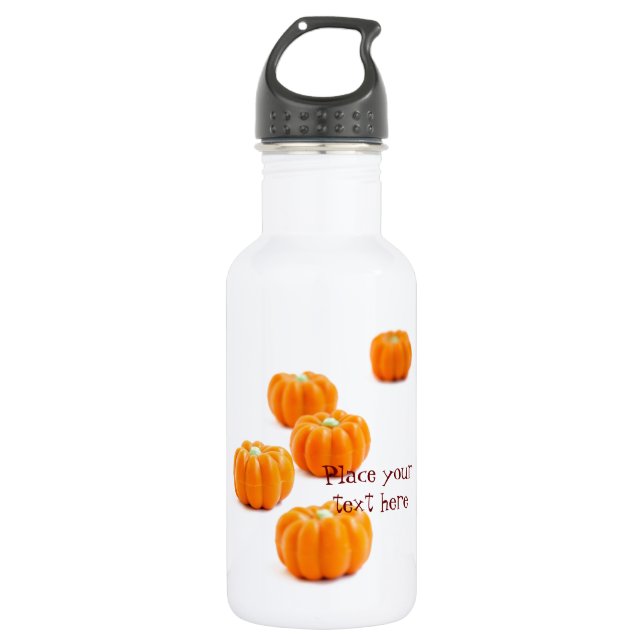 Halloween-Kürbis Edelstahlflasche (Vorderseite)