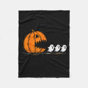 Halloween-Kürbis-essende-Geister-Funny-Soky-Kostüm Fleecedecke