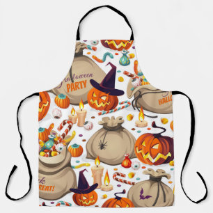 Halloween-Kürbis, farbenfrohe Süßigkeiten, nahtlos Schürze
