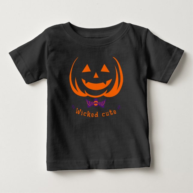 Halloween Kürbis faues Kostüm niedlich Baby T-shirt (Vorderseite)