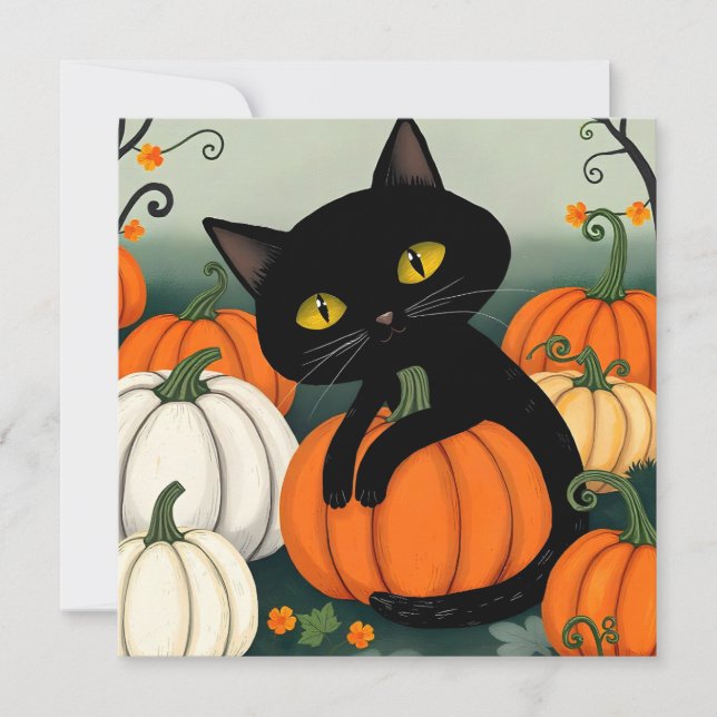 Halloween-Kürbis Feiertagskarte (Vorderseite)