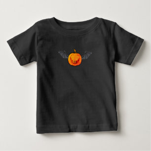 Halloween-Kürbis-Fledermaus Baby-T-Shirt Baby T-shirt
