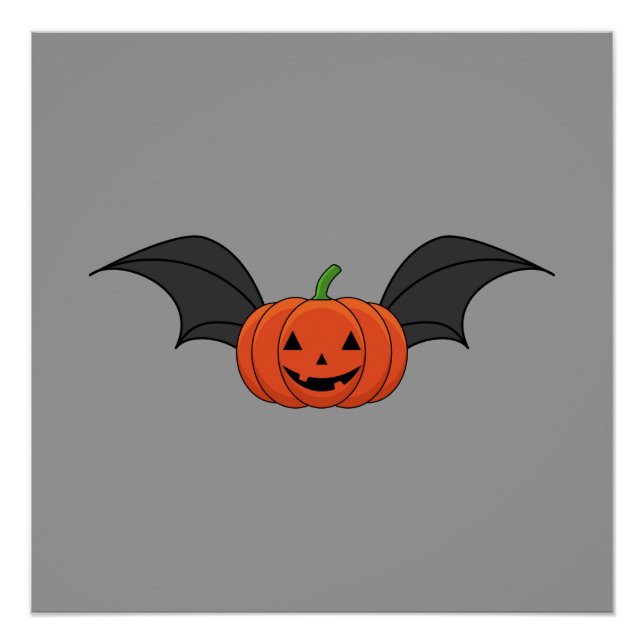 Halloween-Kürbis-Fledermaus Poster (Vorderseite)
