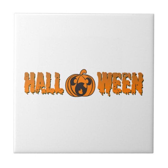 Halloween-Kürbis                         Fliese (Vorderseite)