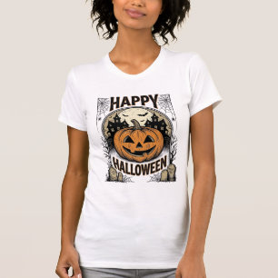 Halloween-Kürbis-Friedhof Vintage-spooky-T-Shirt-A T-Shirt