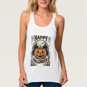 Halloween-Kürbis-Friedhof Vintage-spooky-T-Shirt-A Tank Top