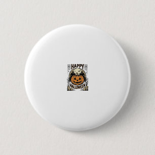 Halloween-Kürbis-Friedhof Vintage-Spooky-T-Shirt-K Button