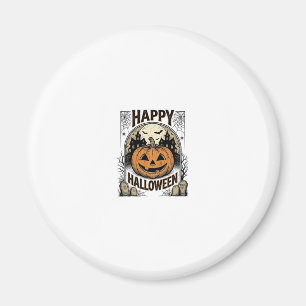 Halloween-Kürbis-Friedhof Vintage-Spooky-T-Shirt-K Magnet