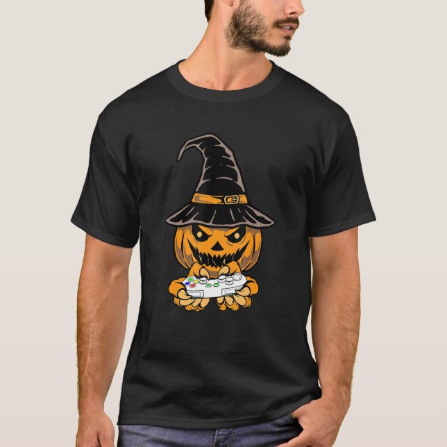 Halloween-Kürbis-Gaming-halloween-Fan-Spott T-Shirt (Vorderseite)