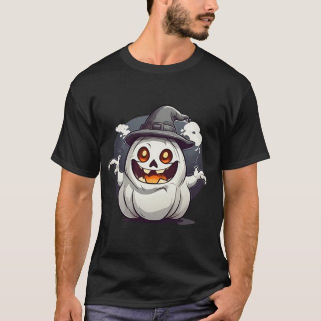 Halloween Kürbis Geist T-Shirt (Vorderseite)