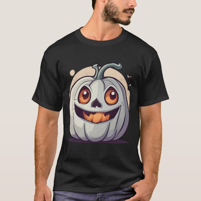 Halloween Kürbis Geist T-Shirt (Vorderseite)