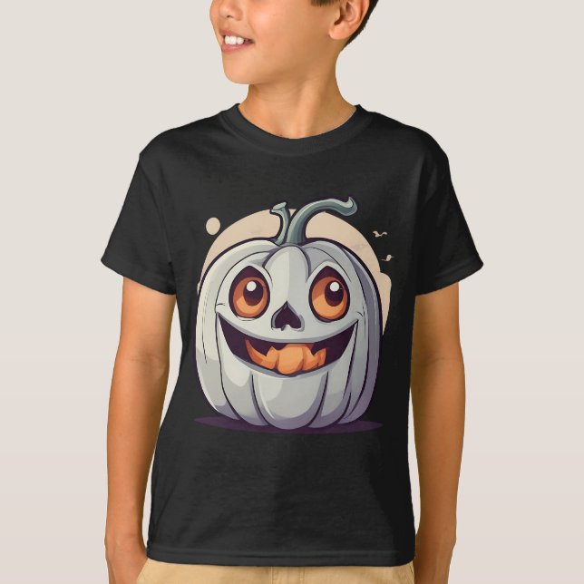 Halloween Kürbis Geist T-Shirt (Vorderseite)