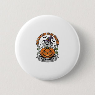 Halloween-Kürbis-Geist Vintage-Stich-Shirt_1 Button