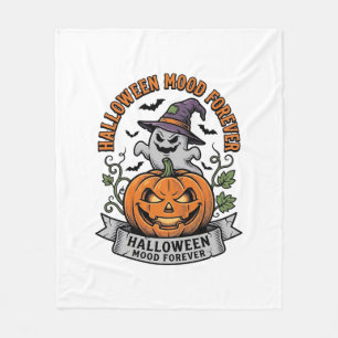 Halloween-Kürbis-Geist Vintage-Stich-Shirt_1 Fleecedecke