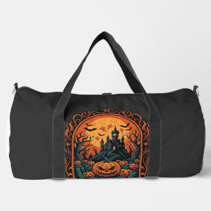 Halloween-Kürbis-Geisterhaus Vollmond Fledermäuse Duffle Bag