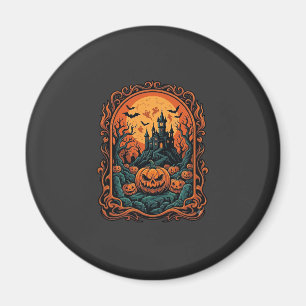 Halloween-Kürbis-Geisterhaus Vollmond Fledermäuse Magnet