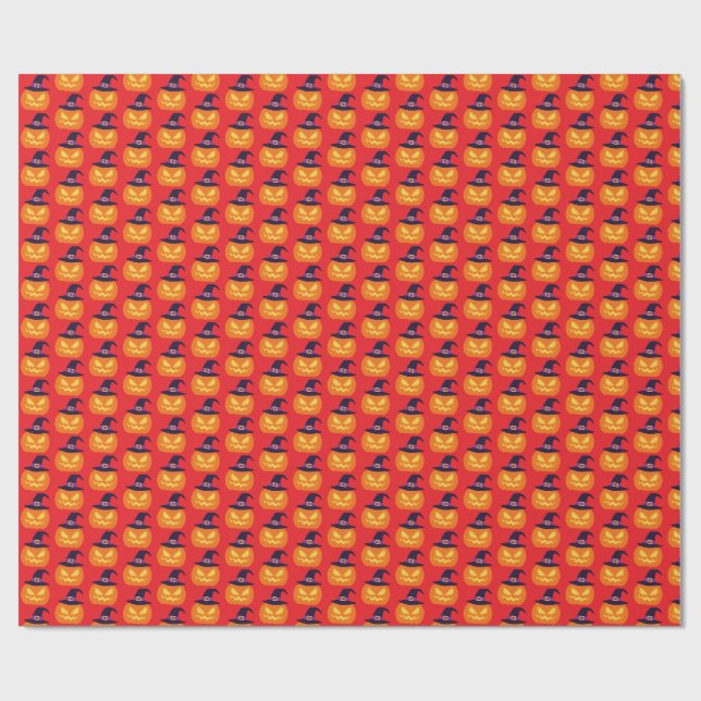 Halloween-Kürbis Geschenkpapier (Flach)