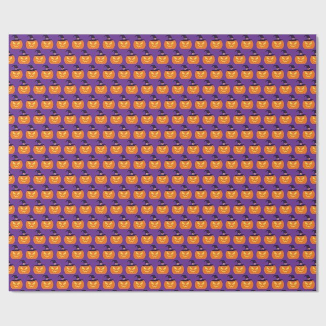 Halloween-Kürbis Geschenkpapier (Flach)