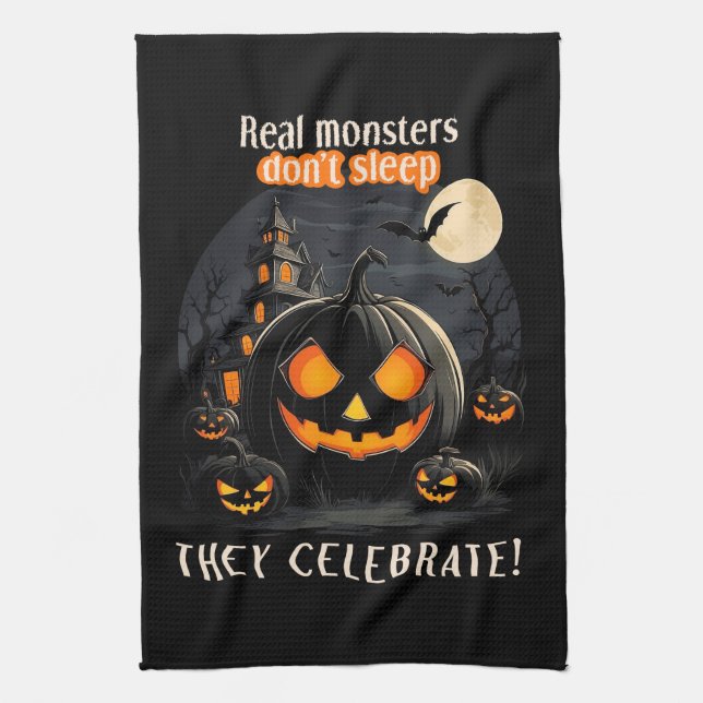 Halloween-Kürbis Geschirrtuch (Vertikal)