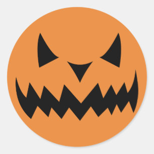 Halloween-Kürbis-Gesicht Runder Aufkleber
