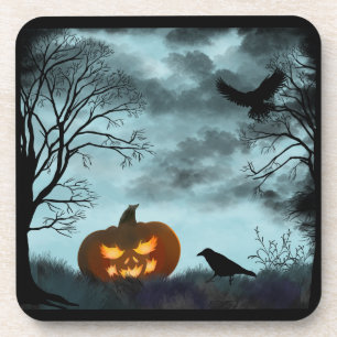 Halloween-Kürbis Getränkeuntersetzer
