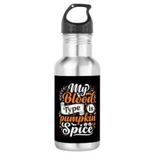Halloween-Kürbis-Gewürz-Blut-Typ-Retro-Typographie Edelstahlflasche
