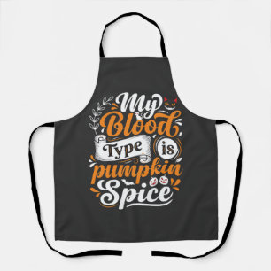 Halloween-Kürbis-Gewürz-Blut-Typ-Retro-Typographie Schürze